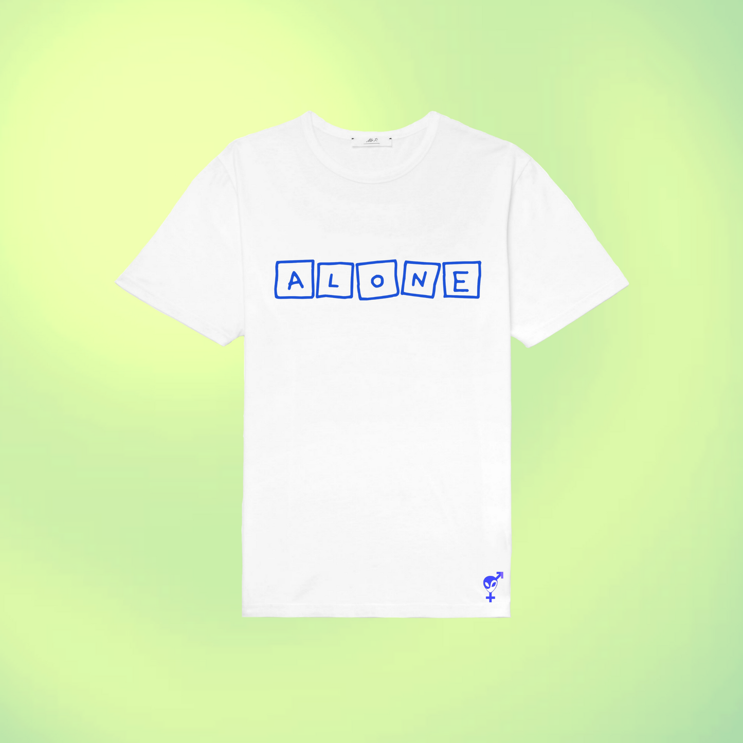 White & Blue Alone Tee