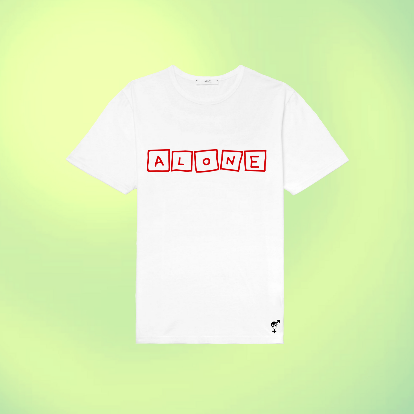 White & Red Alone Tee