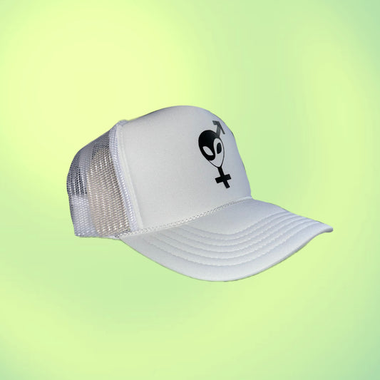 White Logo Trucker