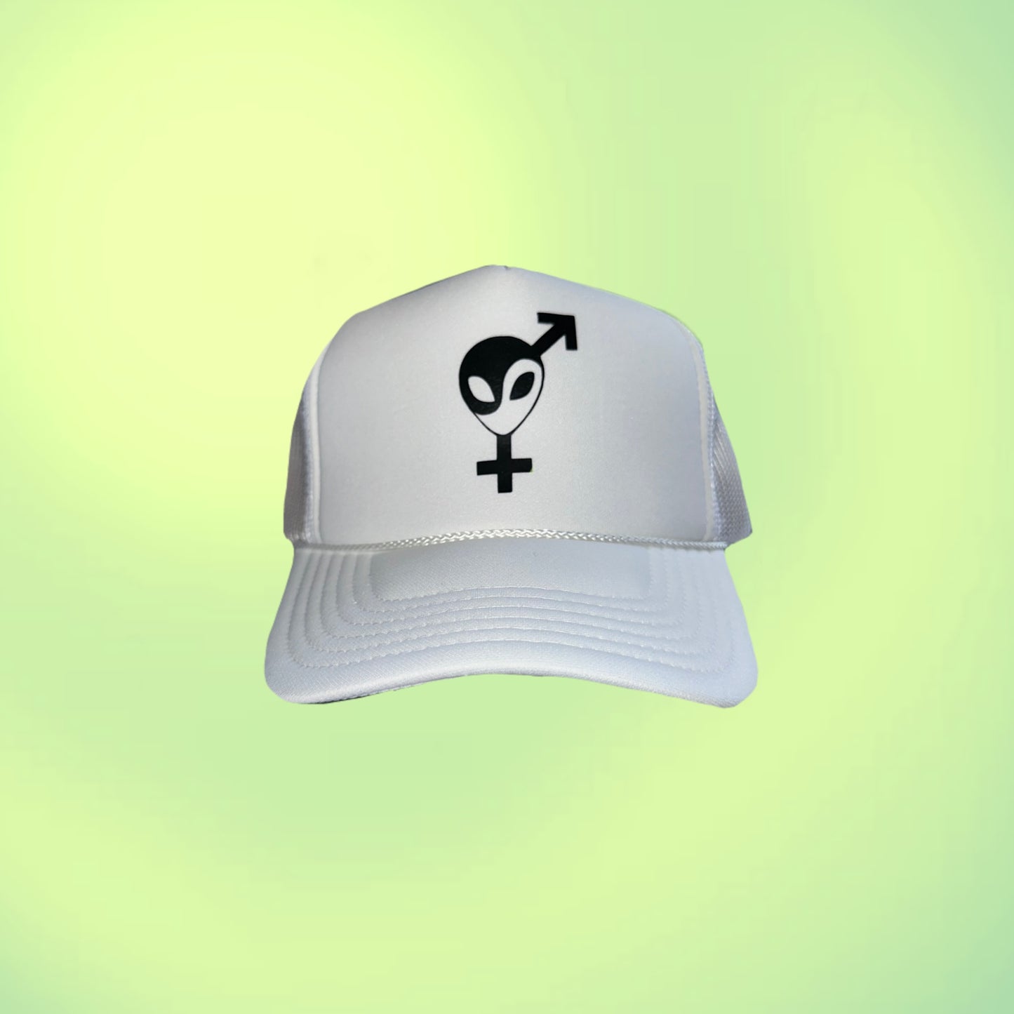 White Logo Trucker