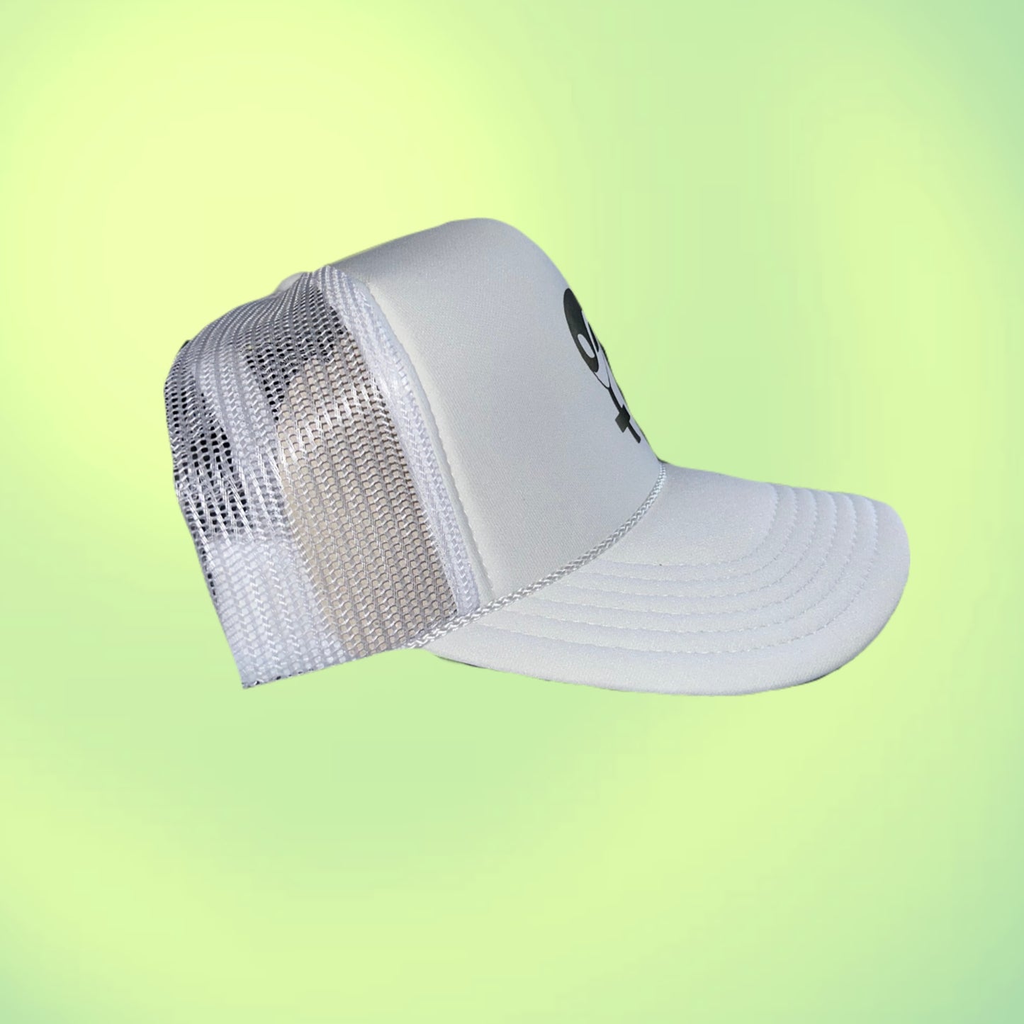 White Logo Trucker