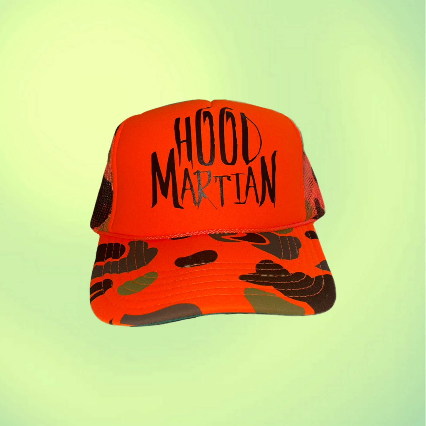 Orange Camo Hood Martian Trucker